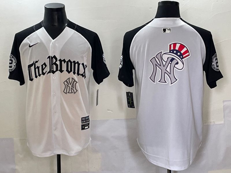 Men 2025 New York Yankees Blank White black Five generations Joint Name Nike MLB Jersey style 65->new york yankees->MLB Jersey